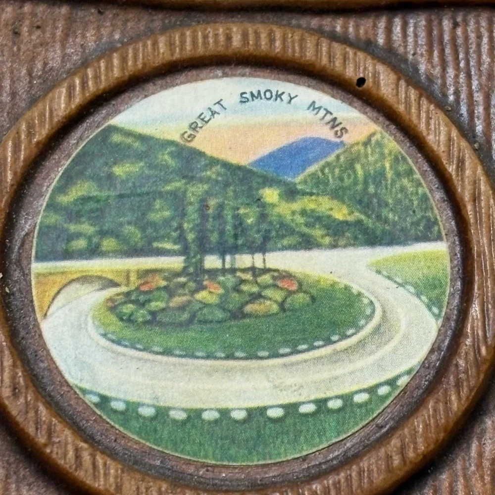 Vintage Ceramic Mother and Dad Plaque, Great Smoky Mountains